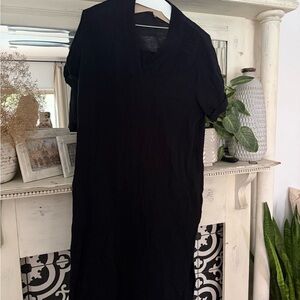 Catherine Malandrino Black Midi V-Neck Dress